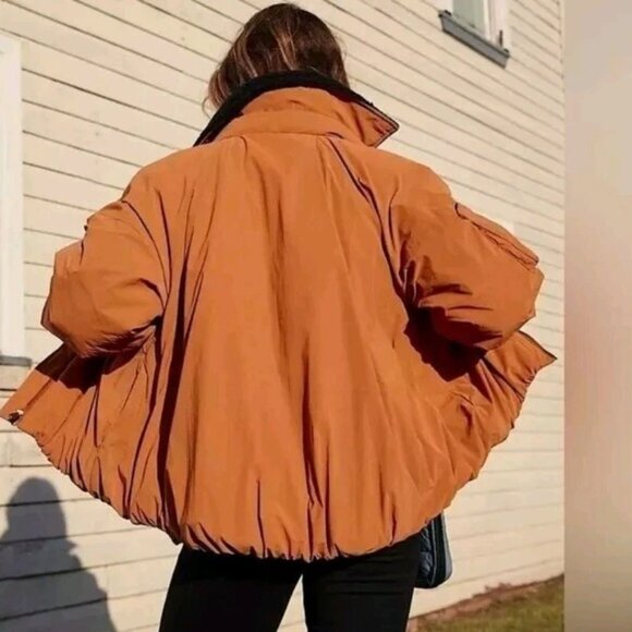 🧸 Free People Outpost Bomber Puff Jacket • Size S - Picture 3 of 7